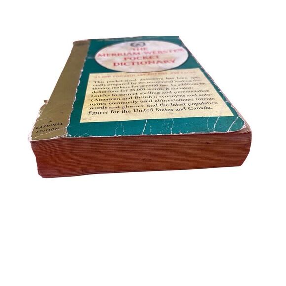 1958 The Mirriam Webster Pocket Dictionary English Language Paperback Book - Picture 9 of 13